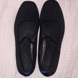 Rothy's Black Flats with Blue Accent